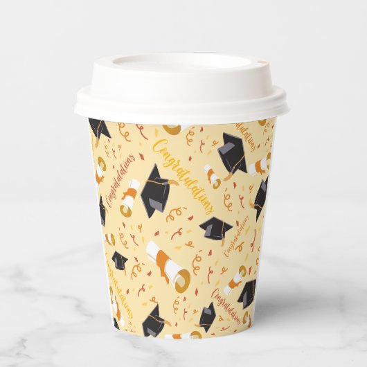Afstuderen gefeliciteerd papieren bekers (Voorkant)