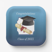 Afstuderen gefeliciteerd papieren bordje (Voorkant)