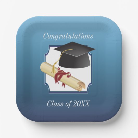 Afstuderen gefeliciteerd papieren bordje (Voorkant)
