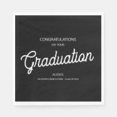 Afstuderen Gefeliciteerd Party Black White Servet (Voorkant)