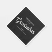 Afstuderen Gefeliciteerd Party Black White Servet (Hoek)