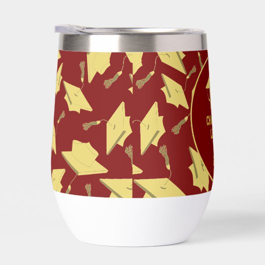 Afstuderen Gefeliciteerd Personaliseer Maroon Gold (Rechts)