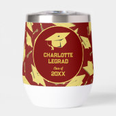 Afstuderen Gefeliciteerd Personaliseer Maroon Gold (Voorkant)