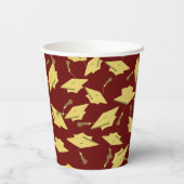 Afstuderen Gefeliciteerd Personaliseer Maroon Gold Papieren Bekers (Achterkant)