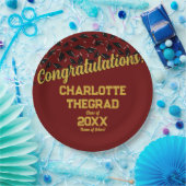 Afstuderen Gefeliciteerd Personaliseer Maroon Gold Papieren Bordje (Feest)