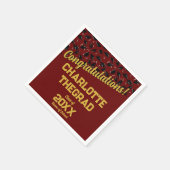Afstuderen Gefeliciteerd Personaliseer Maroon Gold Servet (Hoek)