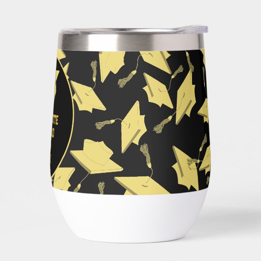 Afstuderen Gefeliciteerd Personaliseer Zwart Goud (Links)