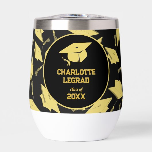 Afstuderen Gefeliciteerd Personaliseer Zwart Goud (Voorkant)