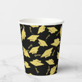 Afstuderen Gefeliciteerd Personaliseer Zwart Goud Papieren Bekers (Achterkant)