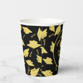 Afstuderen Gefeliciteerd Personaliseer Zwart Goud Papieren Bekers (Rechts)