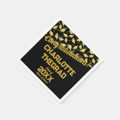 Afstuderen Gefeliciteerd Personaliseer Zwart Goud Servet (Hoek)