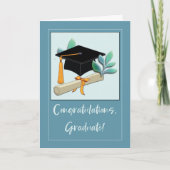 Afstuderen Gefeliciteerd Pet en diploma Kaart (Voorkant)