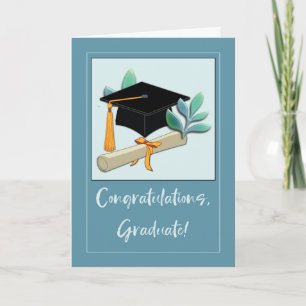 Afstuderen Gefeliciteerd Pet en diploma Kaart