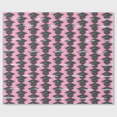 Afstuderen Gefeliciteerd Pet Roze verpakkingspapie Cadeaupapier (Vlak)