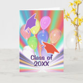 Afstuderen Gefeliciteerd Petten en ballonnen Kaart (Gele Bloem)