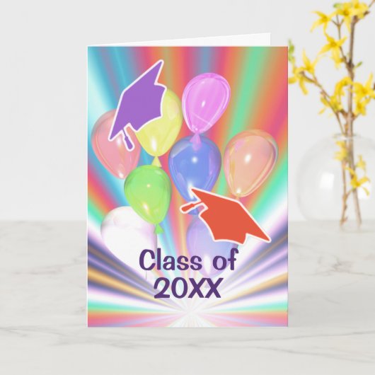 Afstuderen Gefeliciteerd Petten en ballonnen Kaart (Gele Bloem)