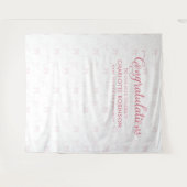 Afstuderen Gefeliciteerd Pink Bow Achtergrond Wandkleed (Voorkant (horizontaal))