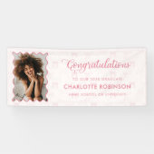 Afstuderen Gefeliciteerd Pink Bow Foto Spandoek (Horizontaal)