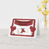 Afstuderen gefeliciteerd Red Kaart (Gele Bloem)