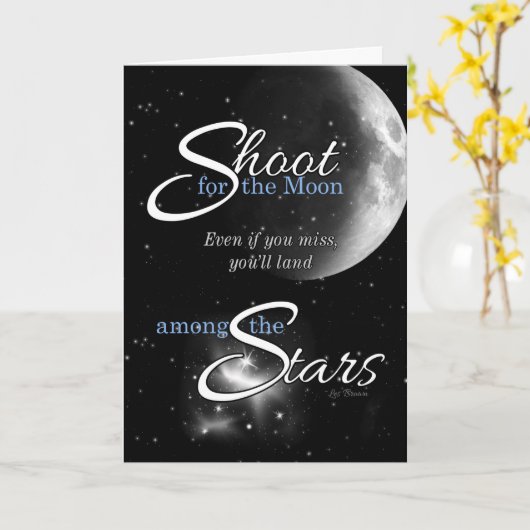Afstuderen Gefeliciteerd Shoot voor de maan Kaart (Gele Bloem)