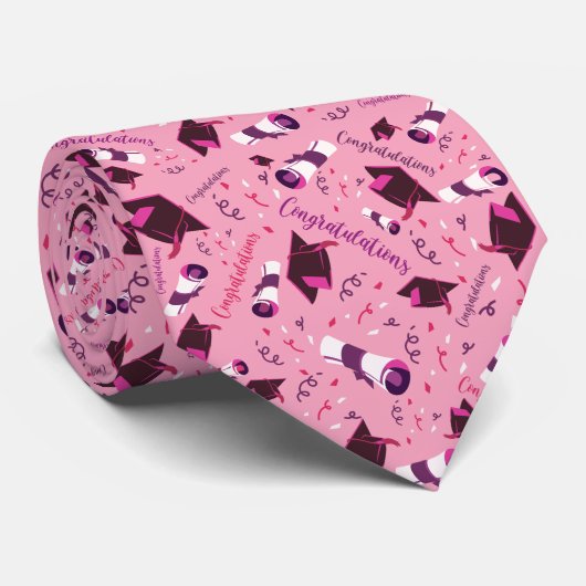 Afstuderen gefeliciteerd stropdas (Opgerold)