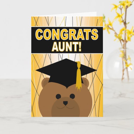 Afstuderen gefeliciteerd tante! kaart (Gele Bloem)