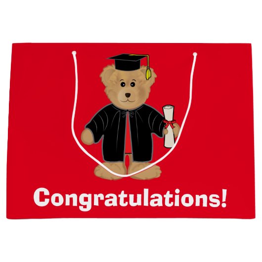 Afstuderen gefeliciteerd Teddy Bear Large Cadeautasje (Voorkant)