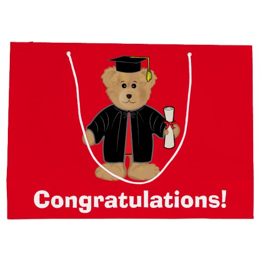 Afstuderen gefeliciteerd Teddy Bear Large Cadeautasje (Achterkant)