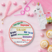 Afstuderen Gefeliciteerd Typografie Papieren Bordje (Feest)