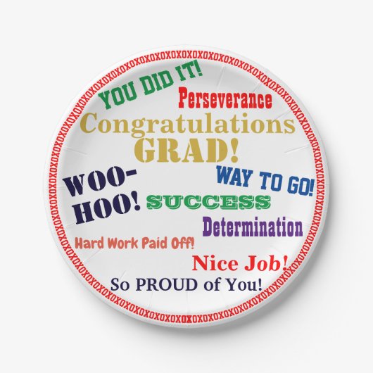 Afstuderen Gefeliciteerd Typografie Papieren Bordje (Voorkant)