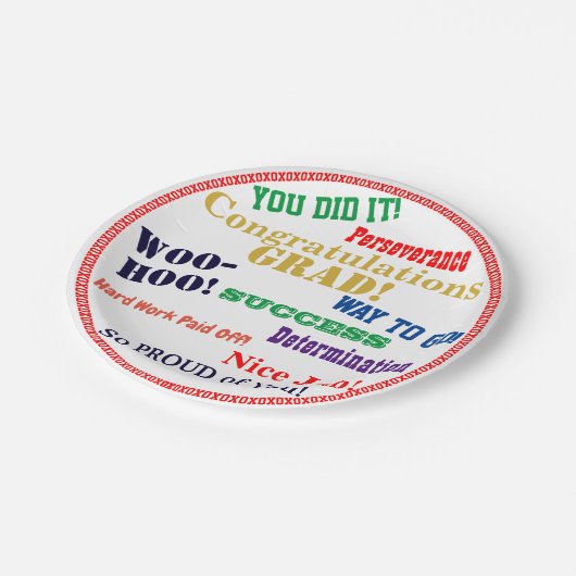 Afstuderen Gefeliciteerd Typografie Papieren Bordje (Gekanteld)