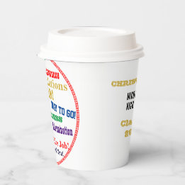 Afstuderen Gefeliciteerd Typografienaam Papieren Bekers