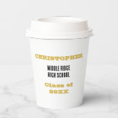 Afstuderen Gefeliciteerd Typografienaam Papieren Bekers (Achterkant)