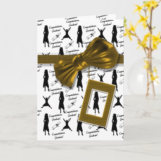 Afstuderen gefeliciteerd voor vrouwen FOTO insert Kaart (Gele Bloem)