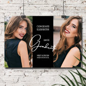 Afstuderen Gefeliciteerd Zwart Modern Foto Poster