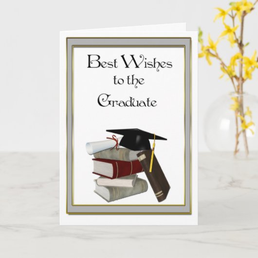 Afstuderen Gefeliciteerd zwart Pet Kaart (Gele Bloem)