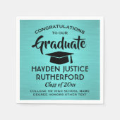 Afstuderen gegoten Blauwgroen blauw en zwart Servet (Voorkant)