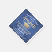 Afstuderen gegoten, modern blauw goudwit servet (Hoek)