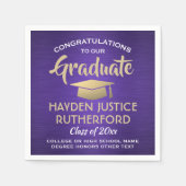 Afstuderen gegoten Paars goud en wit Servet (Voorkant)