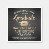 Afstuderen gegoten zwart goud en wit servet (Voorkant)