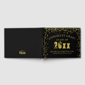Afstuderen Geheel Afstudeerder Zwarte Gold Confett Gastenboek (Volledig)
