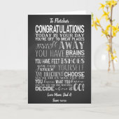 AFSTUDEREN geheugengedicht teken, Gefeliciteerd Af Kaart (Gele Bloem)