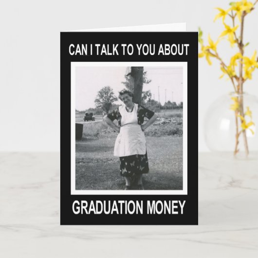 Afstuderen geld - GRAPPIG Kaart (Gele Bloem)