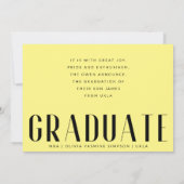 Afstuderen gele MBA overlay moderne foto Aankondiging (Achterkant)