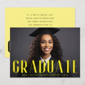 Afstuderen gele MBA overlay moderne foto Aankondiging (Voorkant / Achterkant)