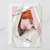 Afstuderen Geo Lijst Bleek Tea Green Blush Roos Kaart (Voorkant)