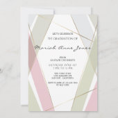 Afstuderen Geo Lijst Bleek Tea Green Blush Roos Kaart (Achterkant)