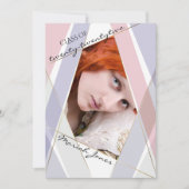 Afstuderen Geo Lijst Blush Roze Lila Kaart (Voorkant)