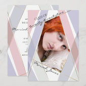 Afstuderen Geo Lijst Blush Roze Lila Kaart (Voorkant / Achterkant)