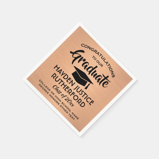 Afstuderen gepenselde legant koper en zwart servet (Hoek)